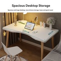 Escritorio de Computadora Moderno de Madera Premium con Diseño Curvo Ergonómico para Oficina en Casa y Espacios de Estudio para Estudiantes