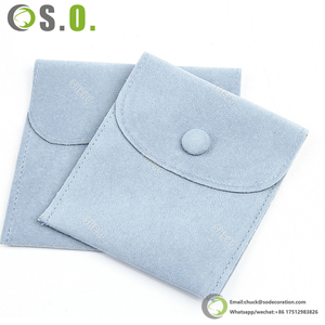 Soft Suede Snap <b>Jewelry</b> Pouch Multi Size Ring Earring Storage Custom Printed <b>Packaging</b> Pouches - Product Image 1
