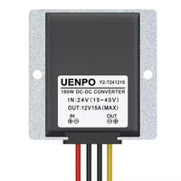 Convertisseur abaisseur de tension 24V vers 12V 15A, boîtier en aluminium robuste, haute puissance, pour caméra de recul et navigation de camion