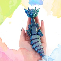 Figurine de dragon-gecko articulée imprimée en 3D, esthétique, en PLA flexible, figurine animale Kawaii, décoration de chambre, cadeau en gros, objet de collection
