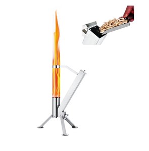 Poêle à granulés de bois extérieur moderne en acier inoxydable noir, avec allumage <span class=keywords><strong>manuel</strong></span>, montage facile, design rond pour maisons - Vente en gros - Product Image 1