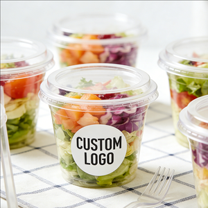 Vasos de Plástico Transparente para Ensalada de Frutas de 24 oz y 16 oz, Recipientes Desechables de Alta Calidad para Frutas - Product Image 3