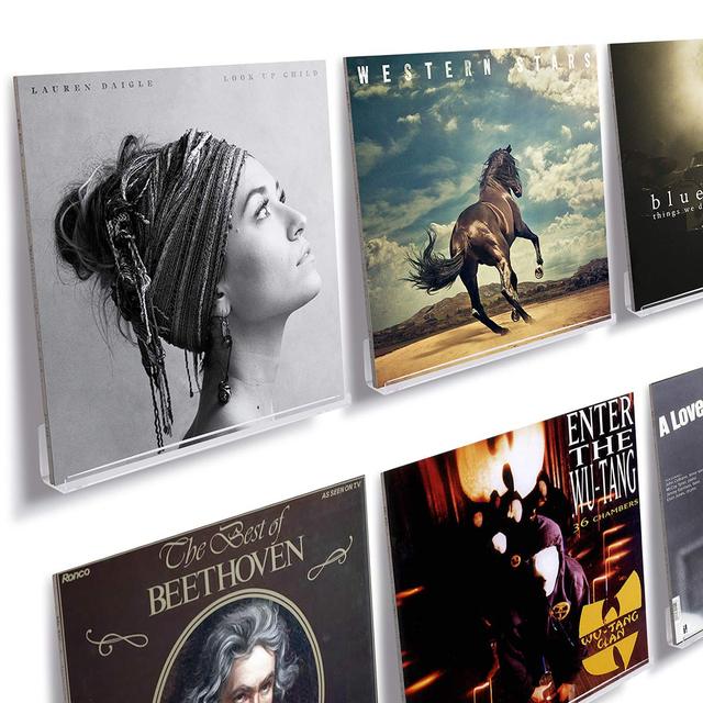 Acrylic Floating Shelf Album Vinyl Record Cd Dvd Storage Rack Holder Acrylic Album Record Holder Display