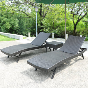 Chaise longue de luxe pliable et inclinable en rotin tressé pour hôtel, extérieur, plage, patio et piscine - Product Image 5