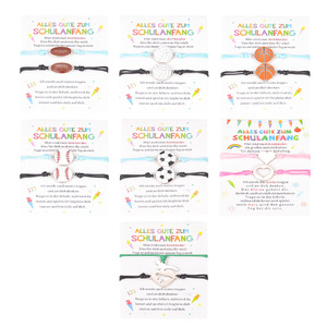 Alles Gute Zum Schulanfang <b>Bracelet</b> Set With Cards Kids Gift Zinc Alloy <b>Ball</b> Shape Jewelry For Children School Start Gift - Product Image 4