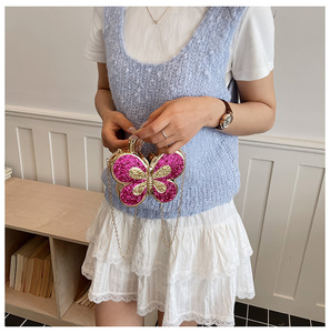 Luxury <strong>Sparkling</strong> Acrylic Butterfly Clutch <strong>Bag</strong> for Women Mini Evening Party Purse with Chain Strap - Product Image 3