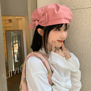 Vente en gros de béret avec nœud papillon Chapeau en coton à la mode pour femme Chapeau Paris français pour femme Sombrero Boina Retro Gorra Boina - Product Image 4