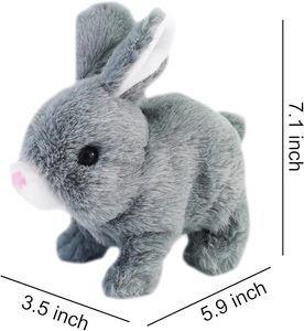 Jouet interactif électronique lapin pour enfants avec effets sonores - Peluche qui marche, aboie, fait bouger la queue et s'étire - Product Image 2