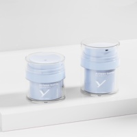 Flacons pompe sans air de luxe 50 ml en PET, PP, ABS pour sérum, crème visage, tonique, shampoing, soins de la peau, emballage cosmétique, logo et couleur personnalisés