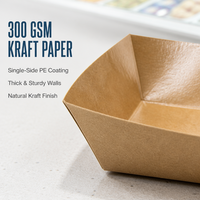 Barquettes pour cantine scolaire, barquettes en papier kraft en forme de bateau pour le déjeuner des enfants, format portions, jetables, faciles à nettoyer après chaque repas