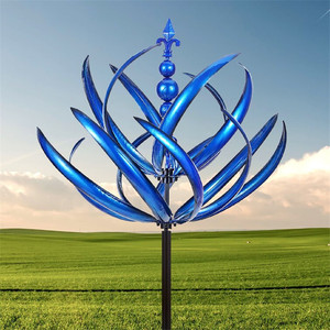 Bleu et rouge métal fer Harlow <span class=keywords><strong>vent</strong></span> Spinner nouveau jardin extérieur cour décoration toupie - Product Image 6