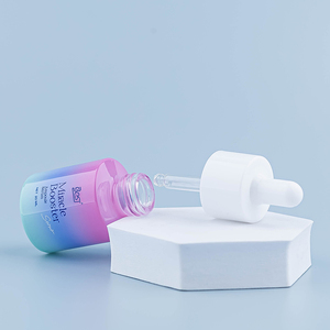 Emballage cosmétique dégradé 3 couleurs 20 ml Flacons en verre pour sérum et huile avec compte-gouttes blanc - Product Image 3