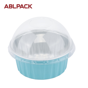Bán buôn dùng một lần màu hộp đựng thức ăn Baking cup 125ml <span class=keywords><strong>Aluminum</strong></span> foil tấm Chảo có nắp đậy - Product Image 3