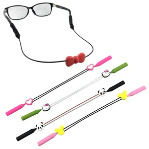 Correa deportiva antideslizante para gafas de seguridad para niños, cordón de silicona suave para gafas, cordón ajustable de dibujos animados