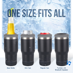 4 trong 1 thép không gỉ <span class=keywords><strong>bluetooth</strong></span> loa có thể Cooler 14oz đôi Tường Cách Nhiệt bia giữ chai với âm nhạc - Product Image 5