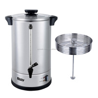Urne à café électrique 16L, double paroi en acier inoxydable, bouilloire à eau chaude de qualité alimentaire, distributeur de café commercial pour bureau