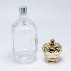 Bouteille de parfum arabe en verre transparent avec pompe pulvérisatrice, style couronne irrégulière de luxe, 50ml 100ml, pour le Moyen-Orient et Dubaï - Product Image 3