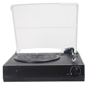 Tocadiscos de vinilo retro para personas mayores con interfaz RCA y diseño de altavoz de pie. - Product Image 2
