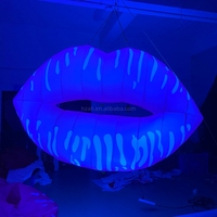 Modèle de bouche gonflable géant lèvres roses gonflables avec lumière led pour les décorations de fête