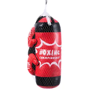 Saco de boxeo para niños Saco de boxeo de juguete deportivo de cuero PU con relleno sólido con guantes de boxeo