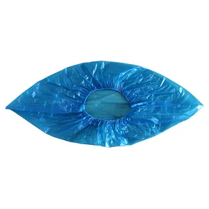 2022 Waterproof Blue Plastic CPE or PE waterproof shoe covers Non Woven Non-Slip shoe cover