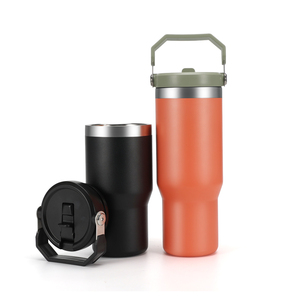 Gourde isotherme moderne en acier inoxydable de 600 ml avec couvercle et poignée pour le voyage et le camping - Product Image 4