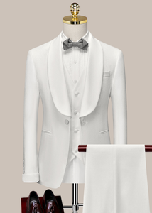 Trắng chú rể người đàn ông phù hợp với Slim <span class=keywords><strong>TUXEDO</strong></span> duy nhất ngực phù hợp với thiết lập cho nam giới mặc đám cưới <span class=keywords><strong>2025</strong></span> - Product Image 2