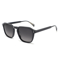 Lunettes de soleil carrées rétro en acétate à double rivet, protection UV400, ultra légères, unisexe, pour usage quotidien, extérieur, trajets, logo personnalisé