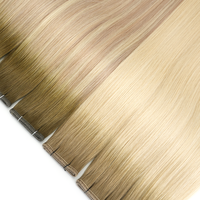 Extensions de cheveux en trame plate à cuticules alignées, marque privée, qualité salon européenne, cheveux vierges Remy double drawn, vente en gros