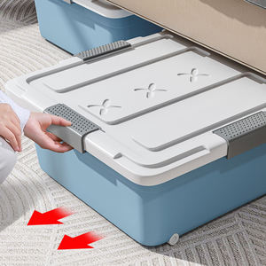 PP nhựa dưới GiườNg Lưu trữ container <span class=keywords><strong>underbed</strong></span> lưu trữ với bánh xe lớn dưới ngăn kéo giường cho quần áo chăn - Product Image 4