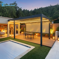 Pergola extérieure en aluminium Sweet Home avec toit à lames motorisées, imperméable, pour jardin
