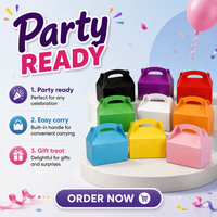 Boîtes à friandises en papier multicolores en vrac pour anniversaires, pique-niques, mariages, emballages cadeaux, boîtes à dragées colorées pour fêtes avec poignées