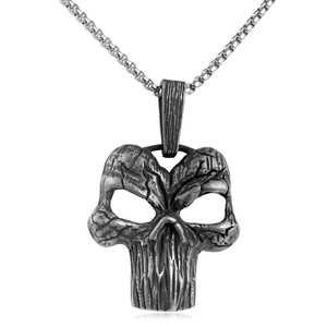 Colgante de calavera de acero inoxidable, diseño de esqueleto geométrico, collar de estilo Punk para hombres y mujeres, regalo 231060 - Product Image 5