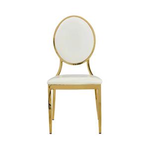 Lujo apilable blanco y oro O espalda redonda sillas para Eventos Fiestas Chaise de mariage evento metal boda Silla de comedor - Product Image 3