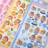 Nouveauté : Autocollants en époxy mignons de dessins animés, imperméables, transparents, pour la décoration de papeterie et de coques de téléphone (vente en gros)
