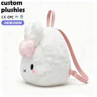 Nuevo Producto: Mochila de Peluche de Conejo Blanco con Lazo y Diseño Bordado, Ideal para Regalo Navideño