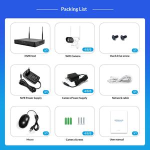 كاميرا مراقبة 8 قنوات بدقة 1080P مع نظام NVRS واي فاي عالي الدقة وتخزين على القرص الصلب وصوت ثنائي الاتجاه وكشف الحركة - Product Image 4