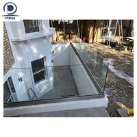 Système de balustrade en verre en U moderne avec profilé en aluminium et verre de sécurité trempé pour balcon, terrasse, villa