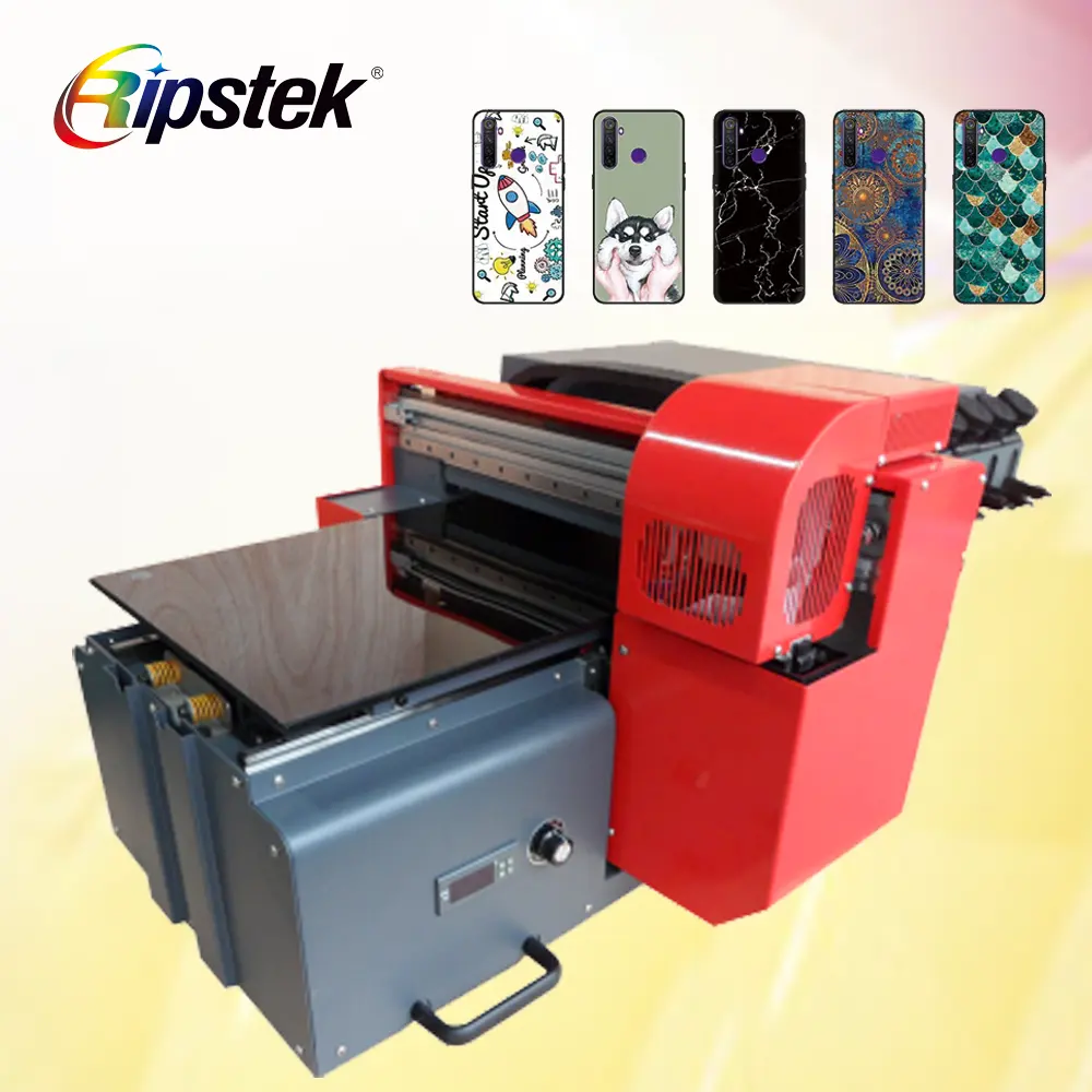 Ripstek billiger digitaler A3-UV-Flachbettdrucker für den Ballon-und Farbband druck. Kleiner UV-Drucker