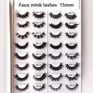 Classique russe bande cils moelleux naturel Faux vison cils synthétique 3D luxe Faux vison cils en gros - Product Image 2