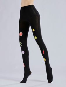 Collants imprimés à <span class=keywords><strong>motif</strong></span> de fruits et légumes à la mode personnalisés automne et hiver chaussettes noires à fond de piment amusant - Product Image 4