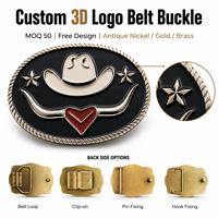 Boucles de ceinture de cowboy western personnalisées, logo 3D, nickel antique, émail doux, alliage de zinc, boucle de ceinture pour hommes