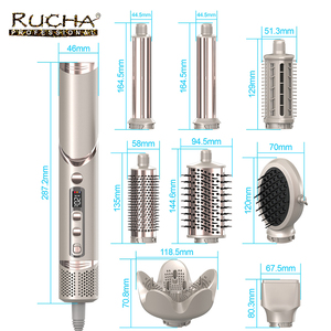 Brosse à air chaud pliable 8 en 1, sèche-cheveux lisseur boucleur interchangeable à grande vitesse, styler en une seule étape, brosse sèche-cheveux - Product Image 2