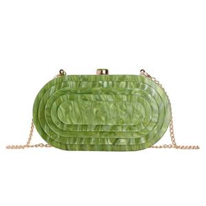 Pochette de soirée tendance style rétro européen-américain, en acrylique et PVC, imperméable, avec fermeture éclair, vente directe usine - Product Image 1