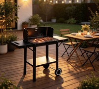Barbecues commerciaux à haute efficacité pour la vente en gros, grilles à charbon de bois sur chariot pour l'extérieur