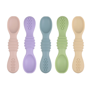 Cuchara de silicona para bebés, utensilio de entrenamiento sin BPA, punta suave de calidad alimentaria para el destete guiado por el bebé, primera etapa 6M - Product Image 4