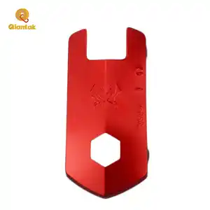 Taglio CNC di alta qualità decorazione personalizzata targhetta industriale rossa in metallo targhetta in alluminio