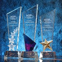 Trophée en verre cristal vierge de haute qualité, écologique, avec impression laser UV, idéal pour les événements de reconnaissance d'entreprise