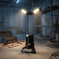 Lampe de travail LED rétractable G18, projecteur COB portable, support pliable, lampe de travail rechargeable pour extérieur, urgence, atelier