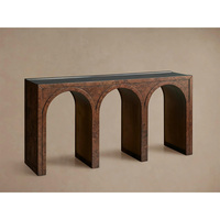 Table console en bois style mid-century pour entrée, salon ou couloir